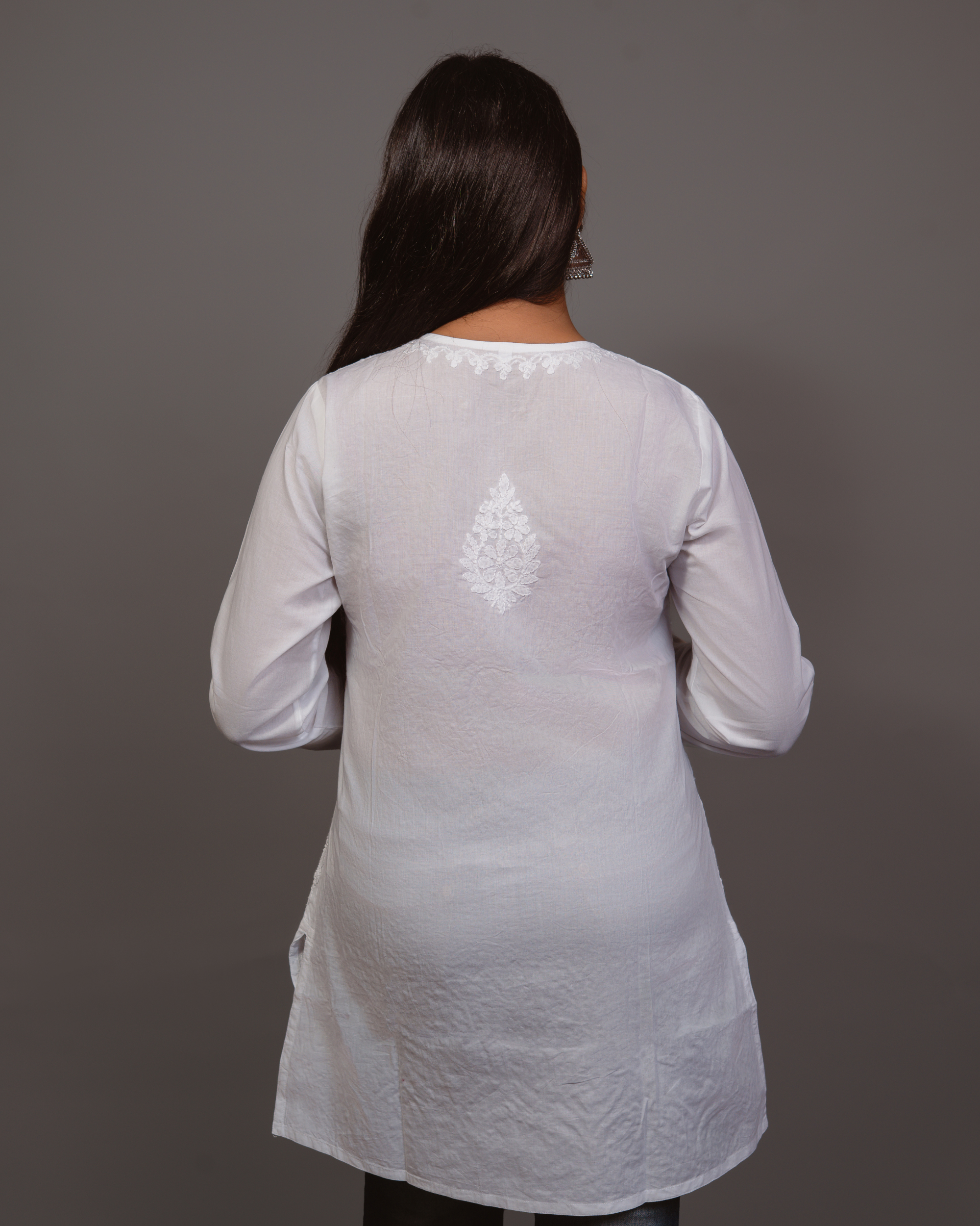 Frant Jal Embroidery Tuniq - White