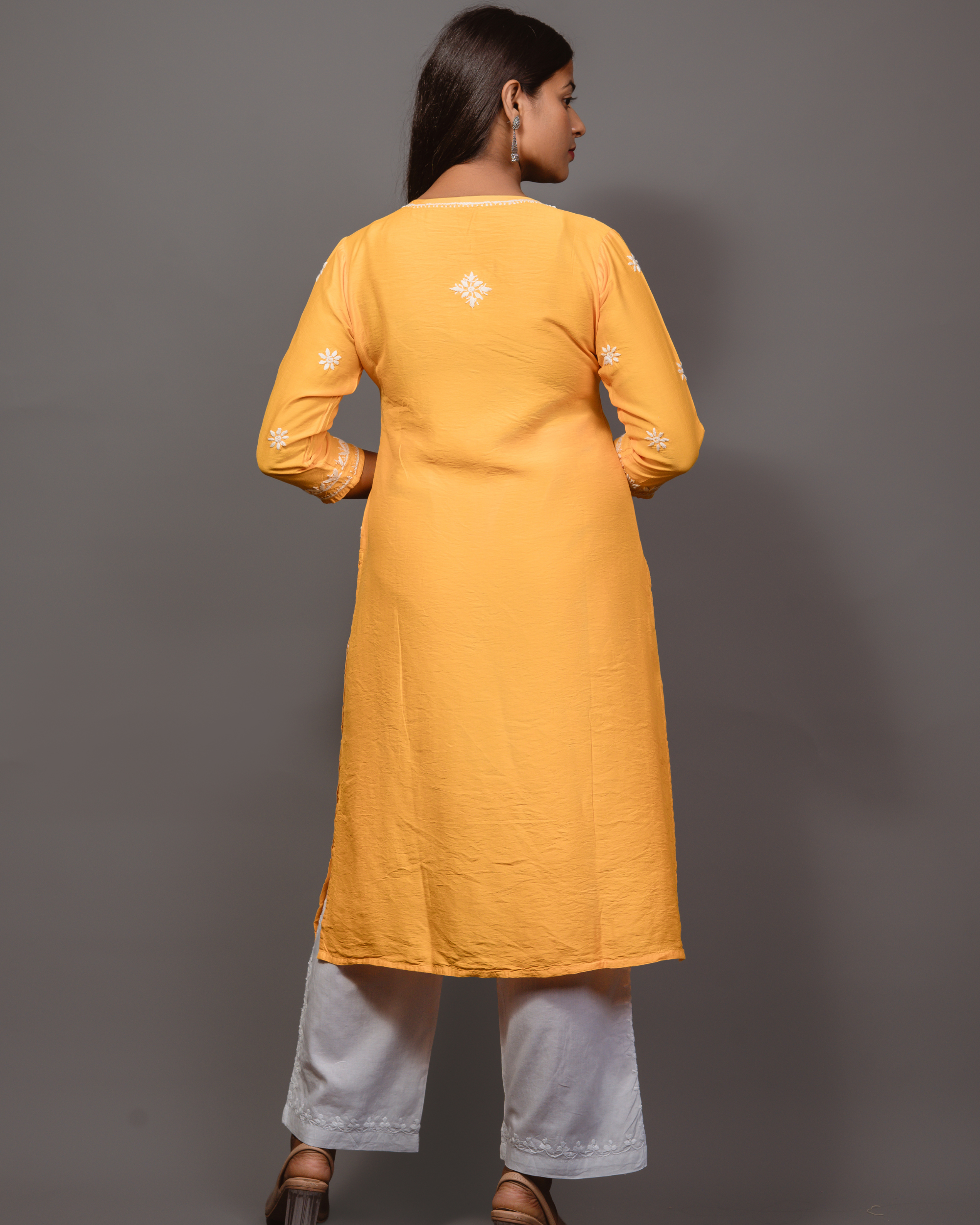 Chanderi Chikankari Solid Women&