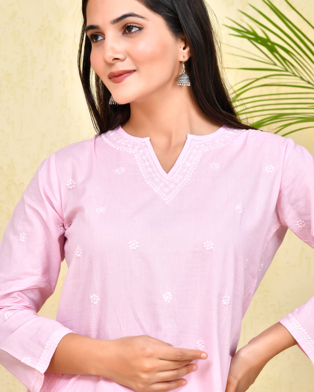 Chikankari CO-ORD Set In for Women In - Pink