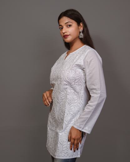 Frant Jal Embroidery Tuniq - White