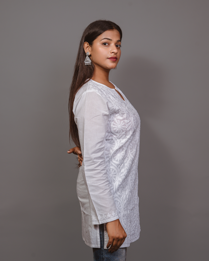 Frant Jal Embroidery Tuniq - White