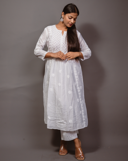 Chanderi Chikankari Solid Women&
